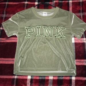 Victoria Secret Pink , olive green short sleeve